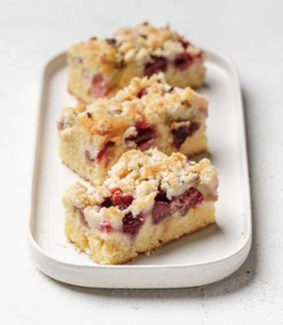 Rhubarb & strawberry Slice