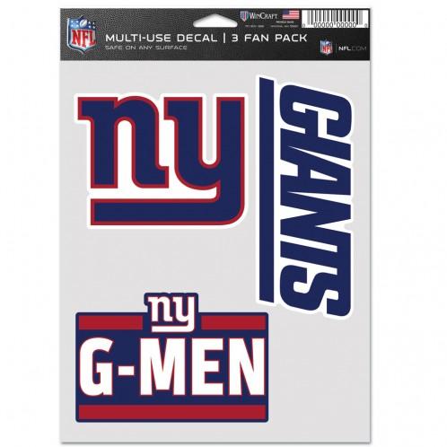 New York Giants Multi Use 3 Pack Fan Decals
