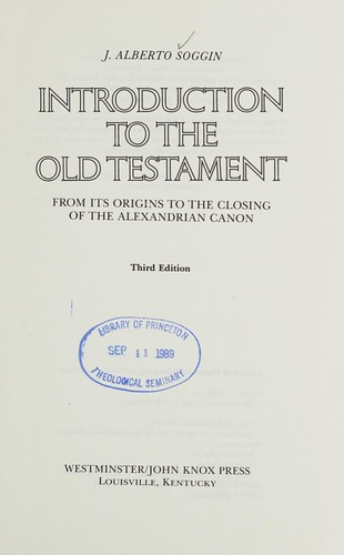 Cover of Introduction to the Old Testament: From Its Origins to the Closing of the Alexandrian Canon (Old Testament Library) (English and Italian Edition)