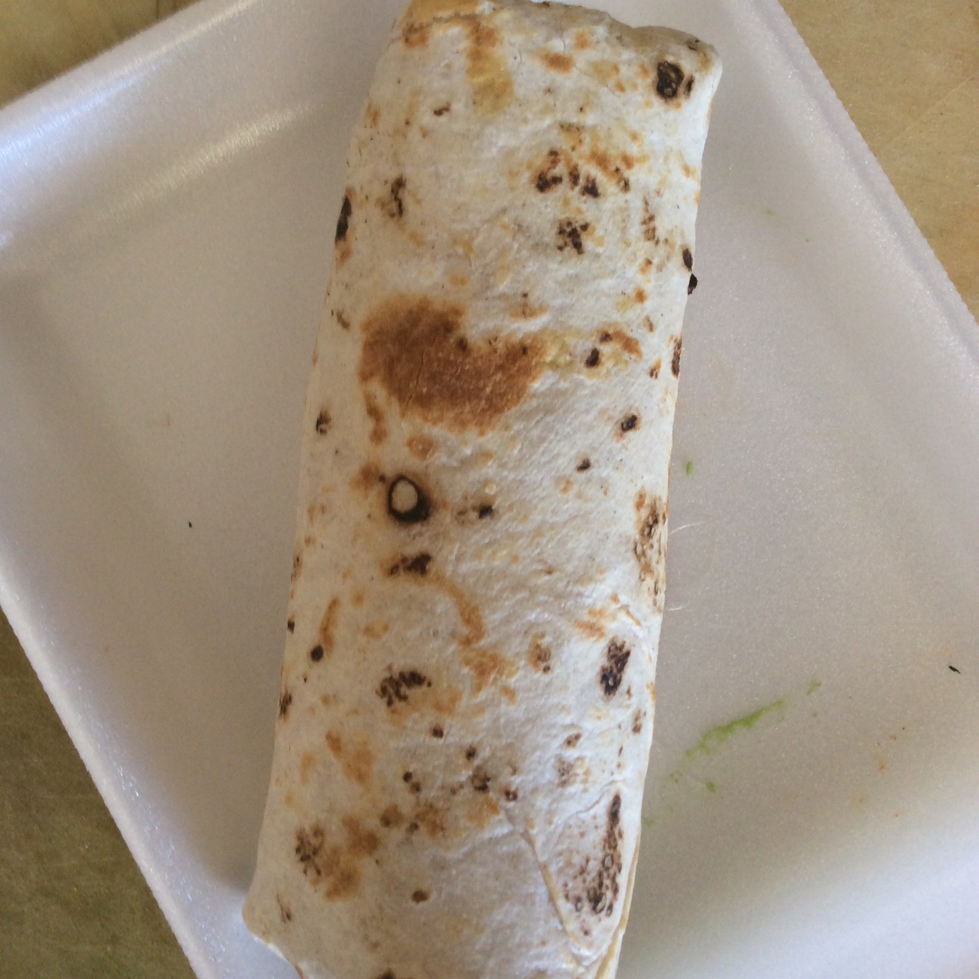 Burrito Chico al Vapor - Small Steam Meat Burrito from Tacos del Valle