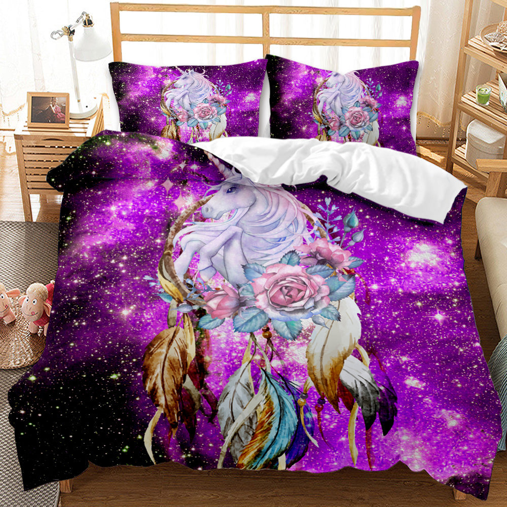 Galactic Unicorn Dreams Quilt Cover Set
