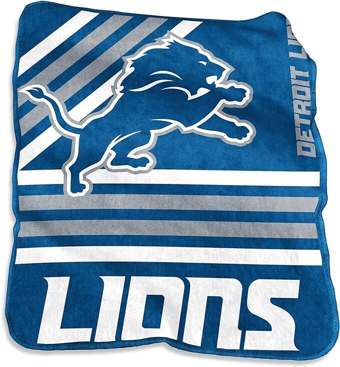 Detroit Lions Team Stripe Raschel Throw Blanket 50x60"
