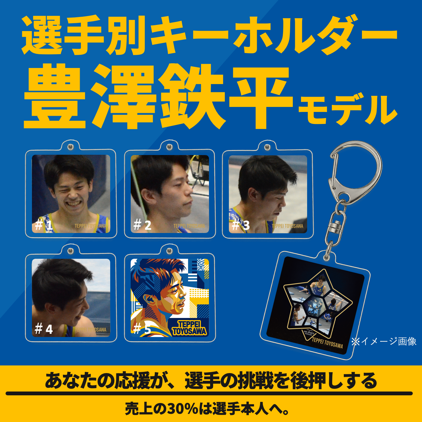 豊澤鉄平モデル｜アクリルフォトフレームキーホルダー