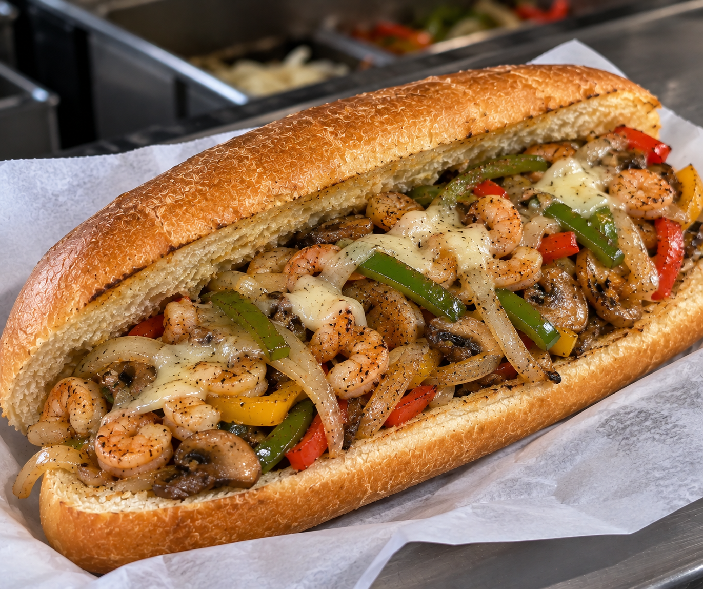 SHRIMP VEGGIE PHILLY & FRIES