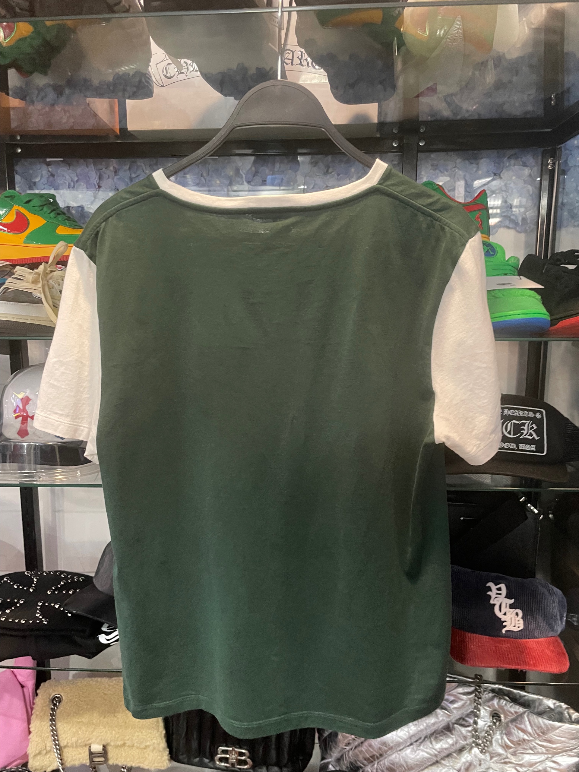 CELINE Blason Regular T-Shirt 'Moss Green/Washed White', size M, preowned condition — photo 2 of 2