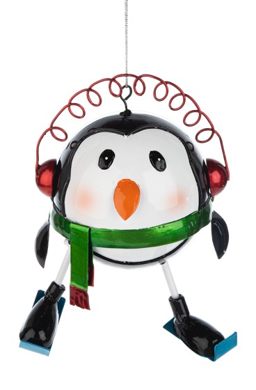 Skiing Metal Character Ornament