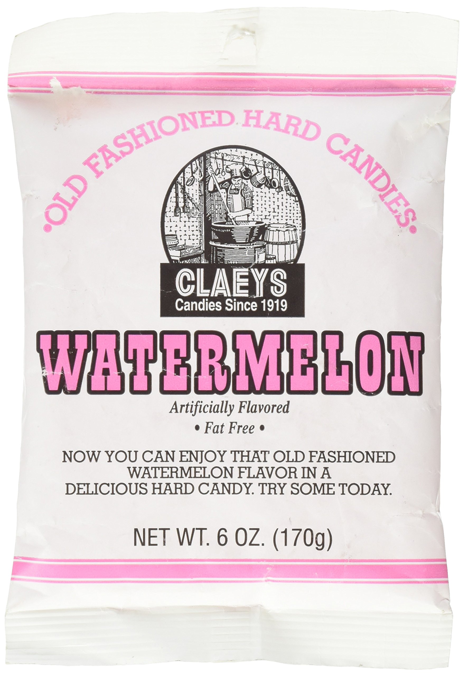 Claeys Watermelon Hard Candies 6 Pack 6 Ounce Bag