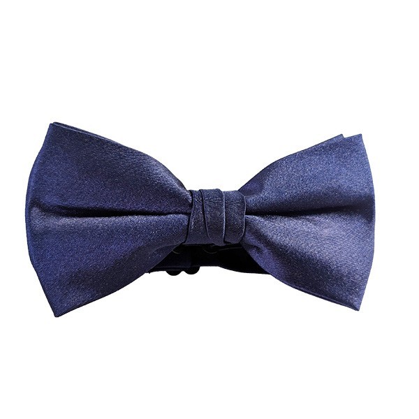 4.75 X 2.5 Inch Silk Navy Banded Bow Tie