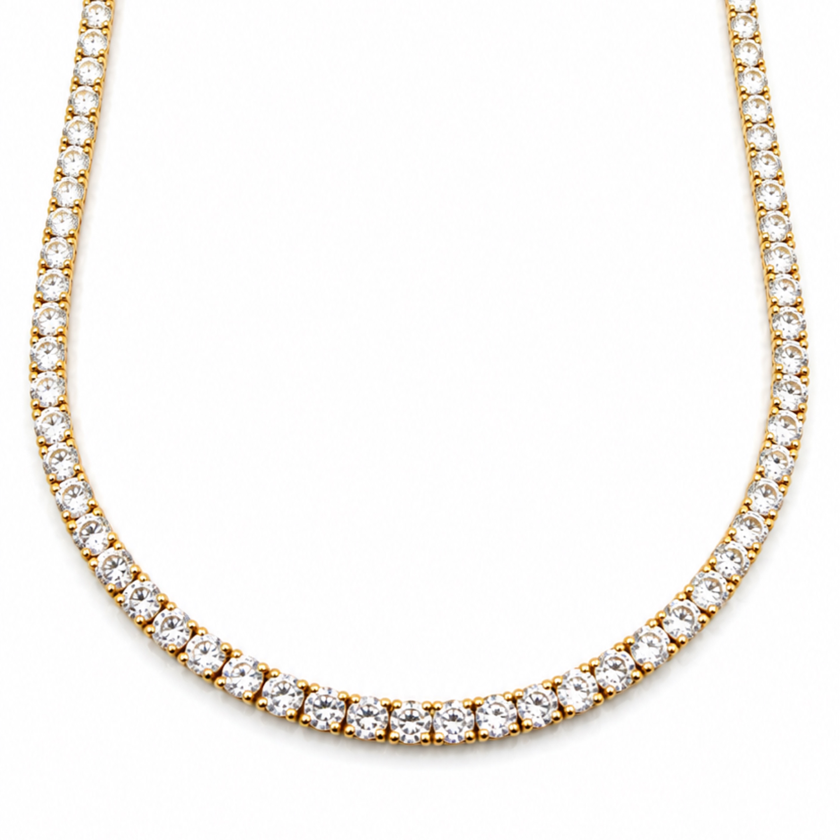 24” Gold Tennis Necklace 