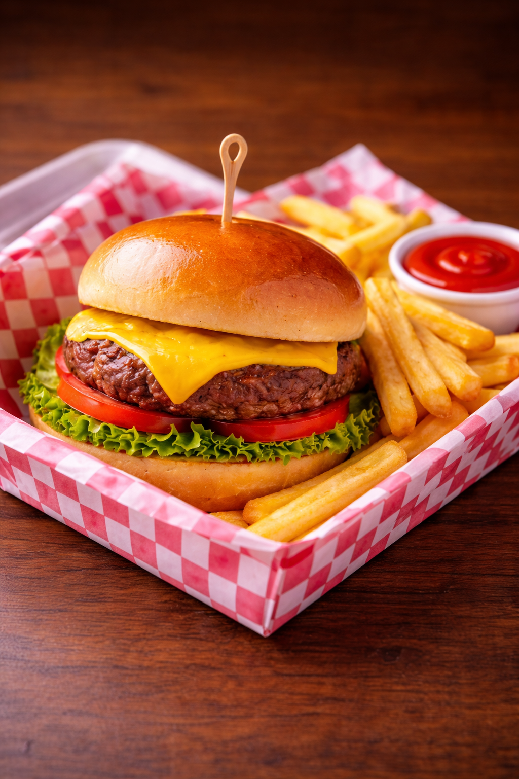 Cheeseburger and fries