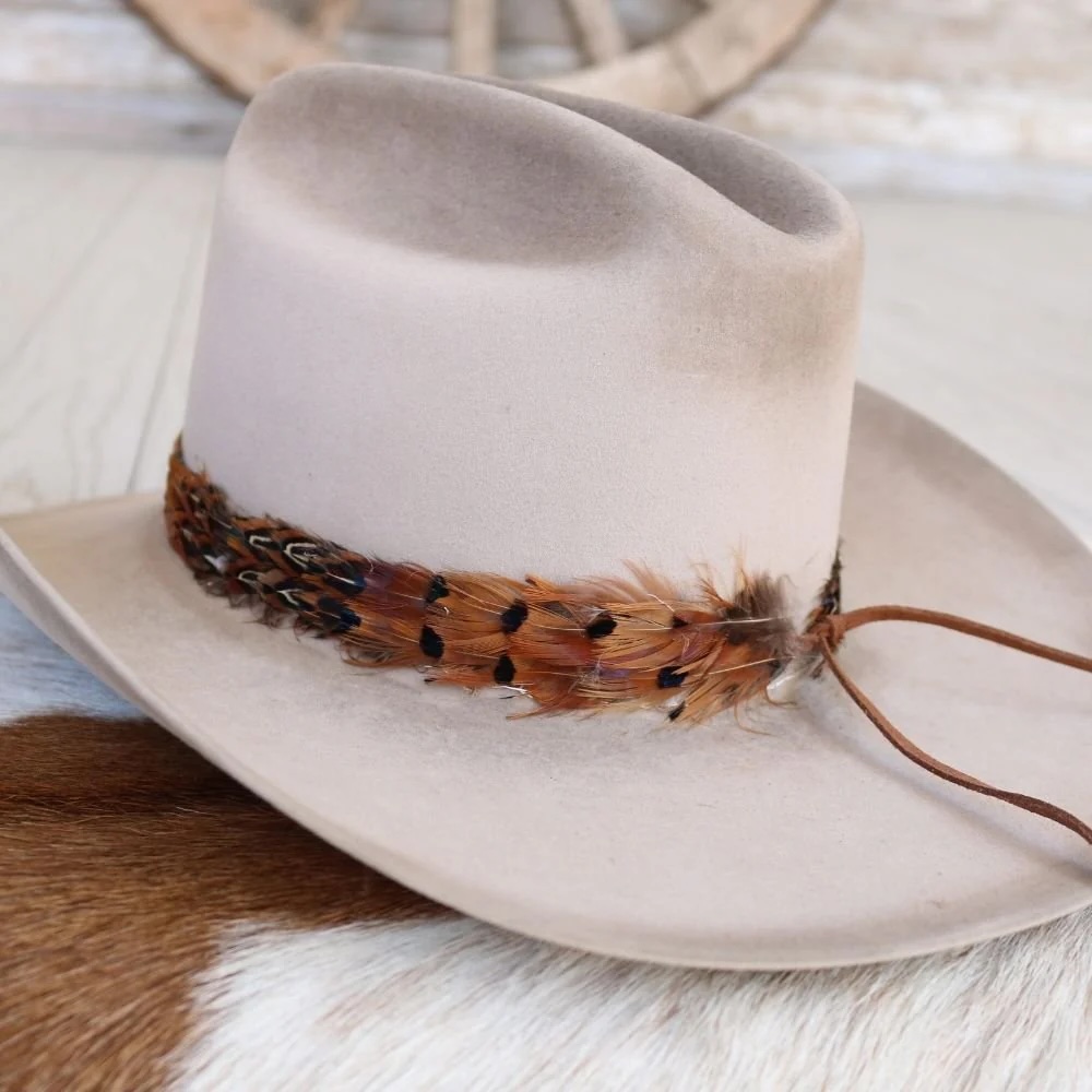 Willow - Western Feather Hat Band - Rust