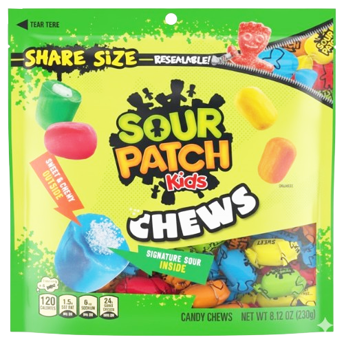 Sour Patch Kids Chew Assorted Soft Candy 8.12 oz 6 ct Bulk