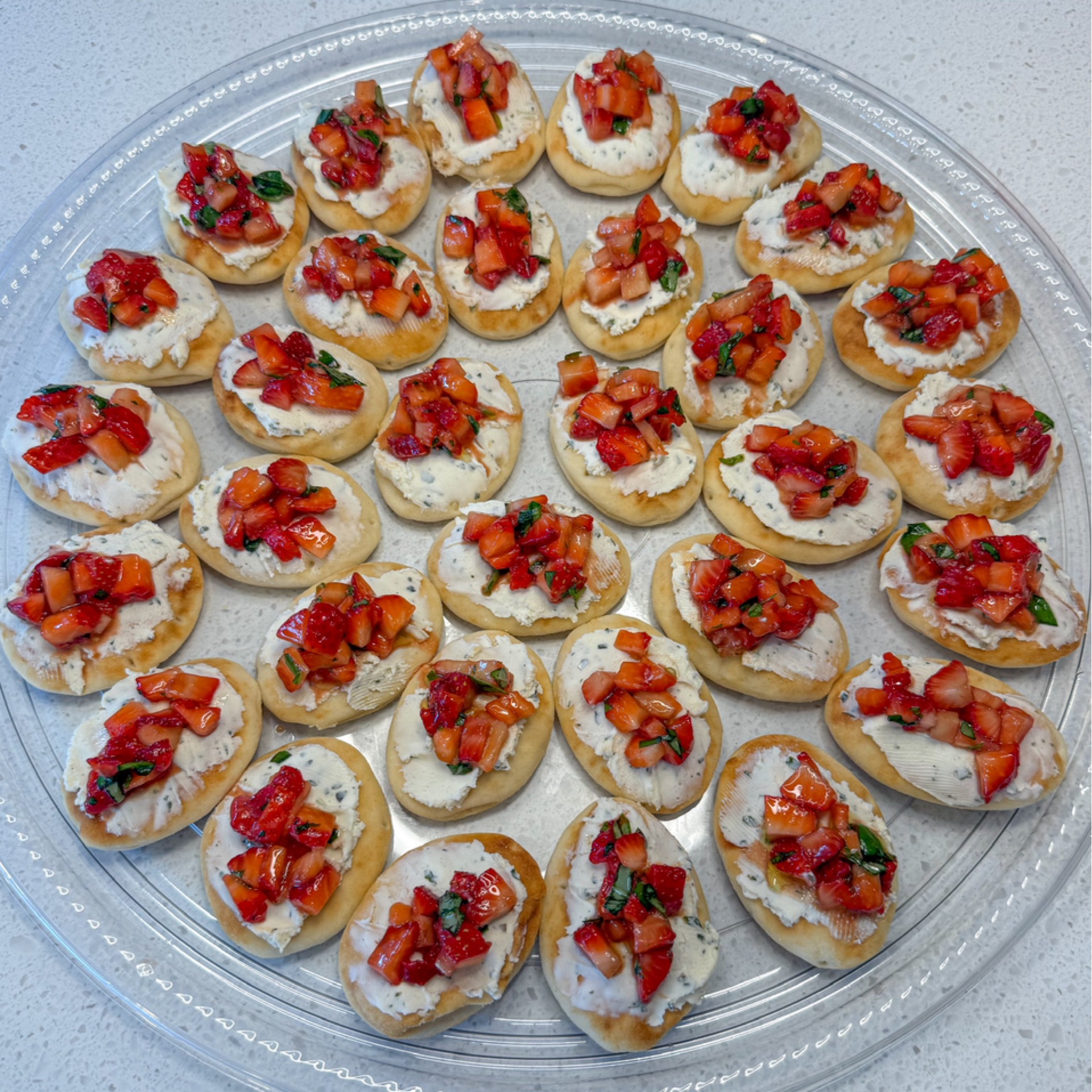Mini naan platter, Boursin cheese & strawberry basil salsa