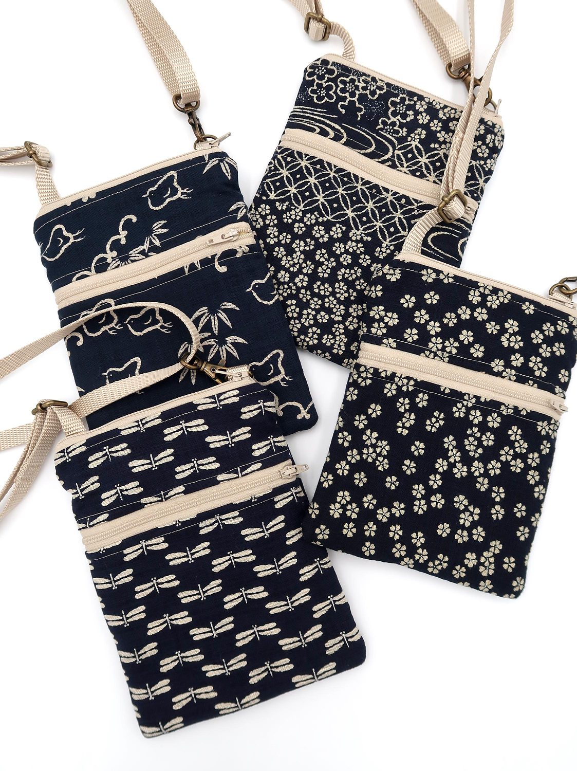Small Crossbody Bag – Sevenberry Indigo Prints – handmade crossbody bag