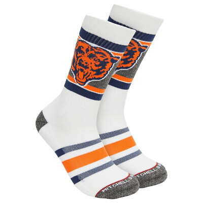 Chicago Bears Retro White Mitchell and Ness Interception Socks