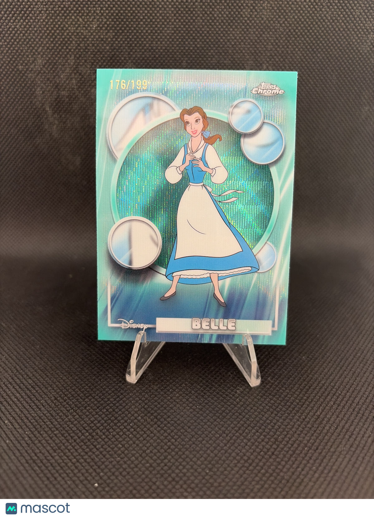 2026 Topps Chrome Disney Belle Aqua Wave Refractor /199