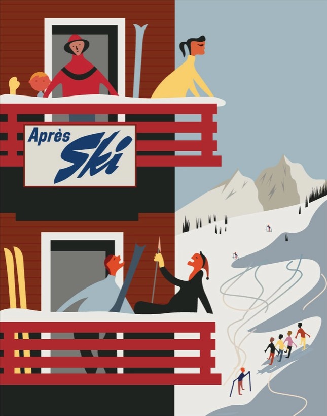 Apres Ski Chalet Greeting Card