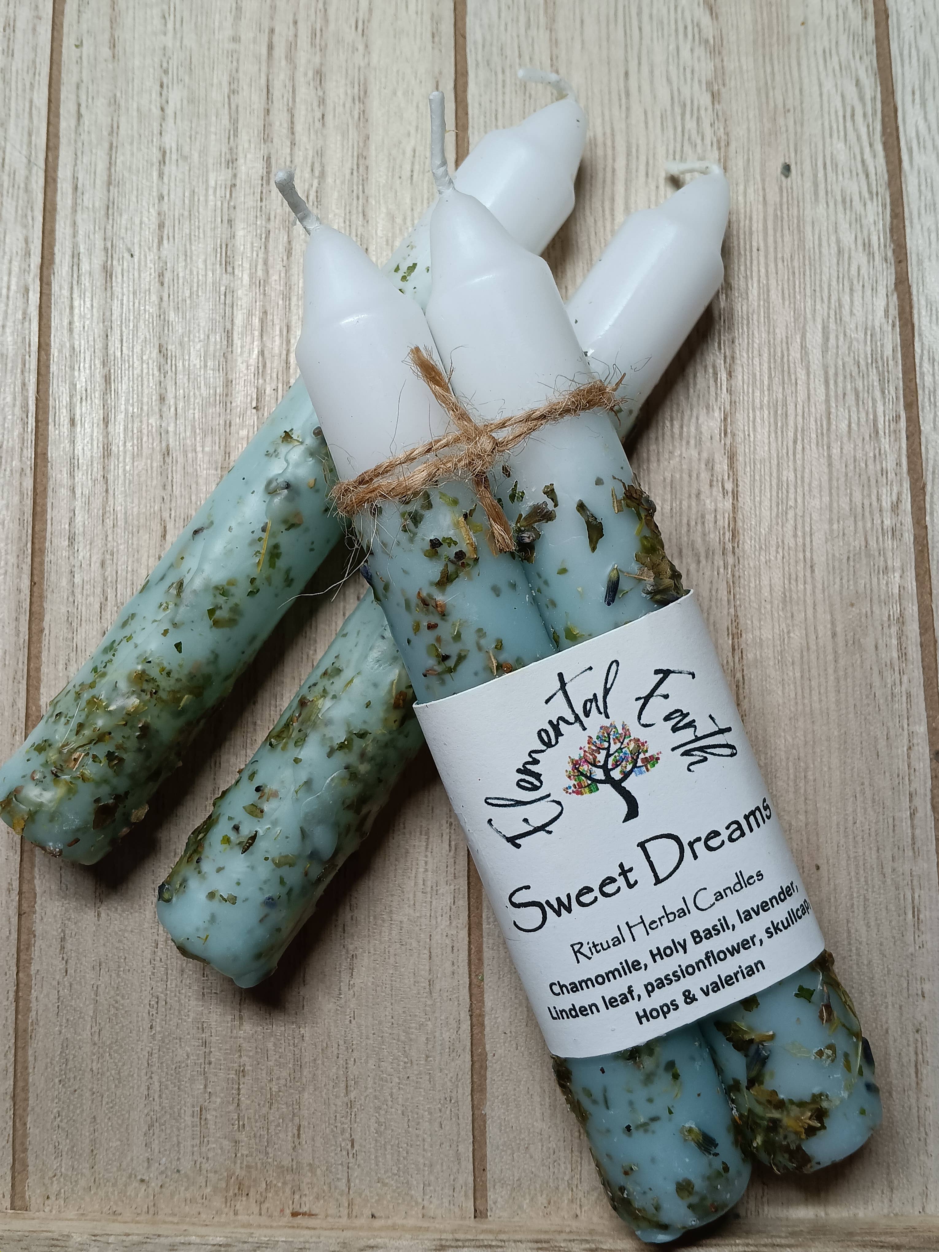 Elemental Earth - Sweet Dreams Herbal 6 inch Candles