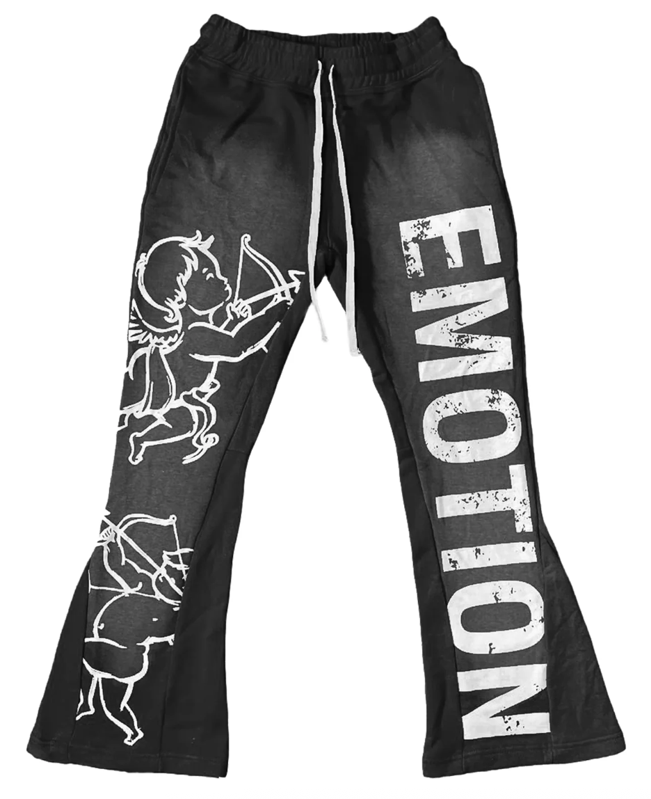 MIXED EMOTION (Black Cupid Flare Sweatpants)
