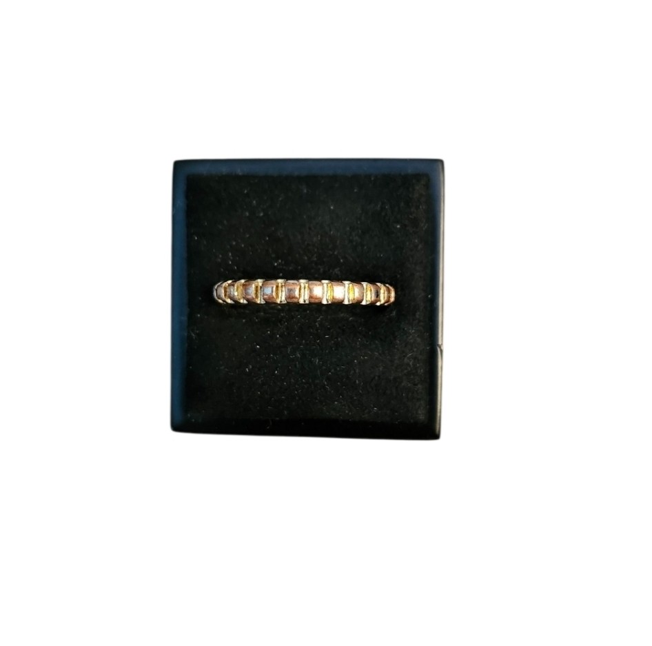 Size 7 Gold Toned Textured Ring