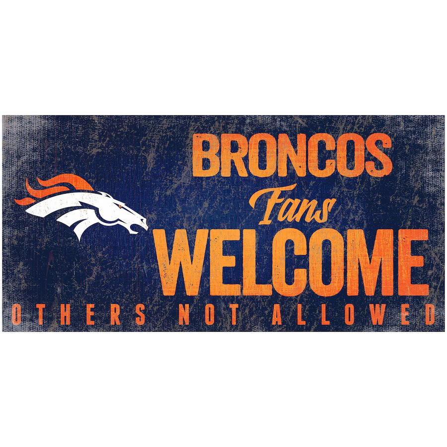Denver Broncos Wood Welcome Sign