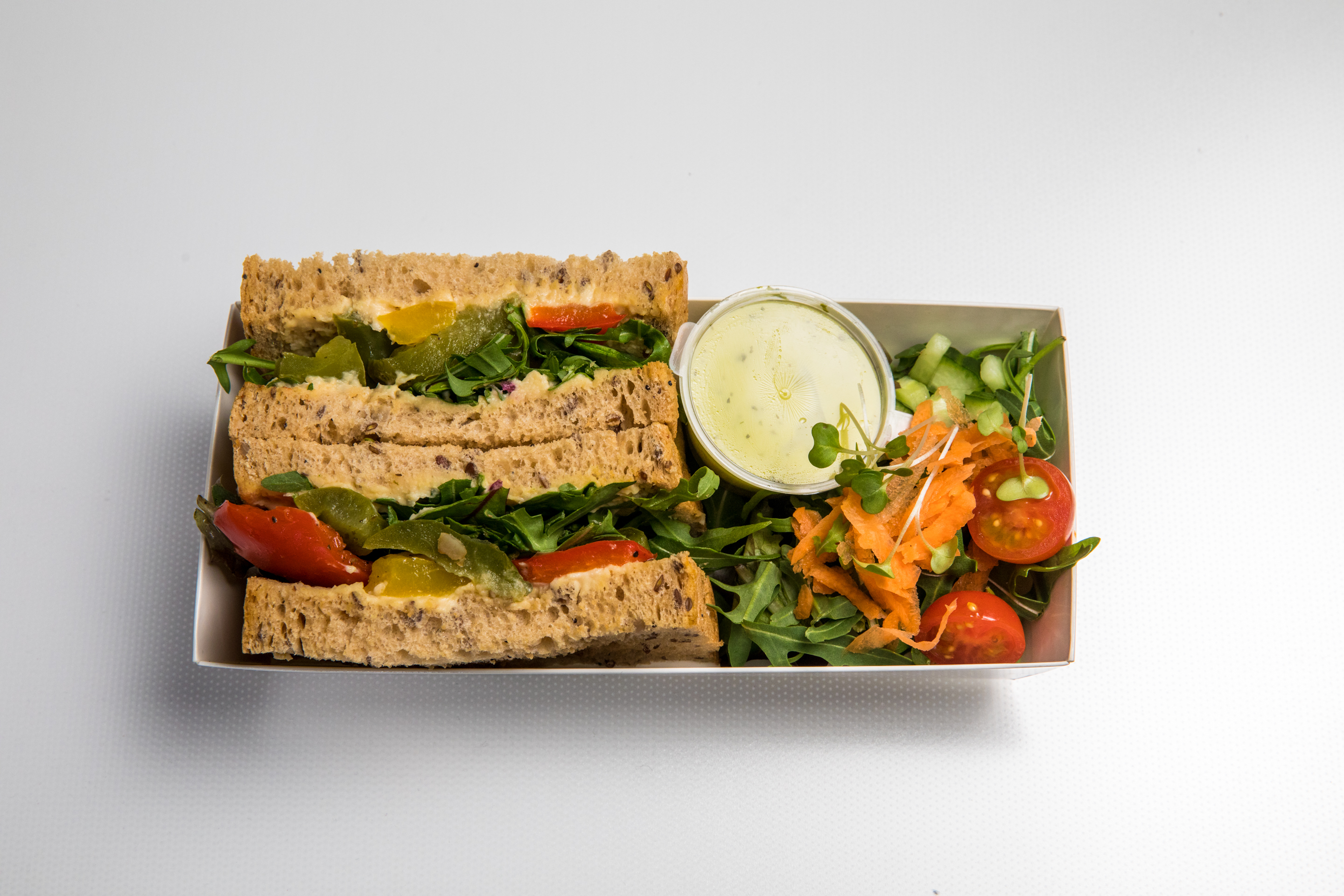 Hummus, Roast Pepper & Tomato Sandwich