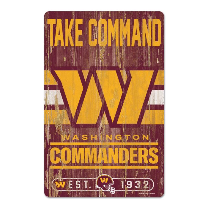 Washington Commanders Wood Slogan Sign 11x17"