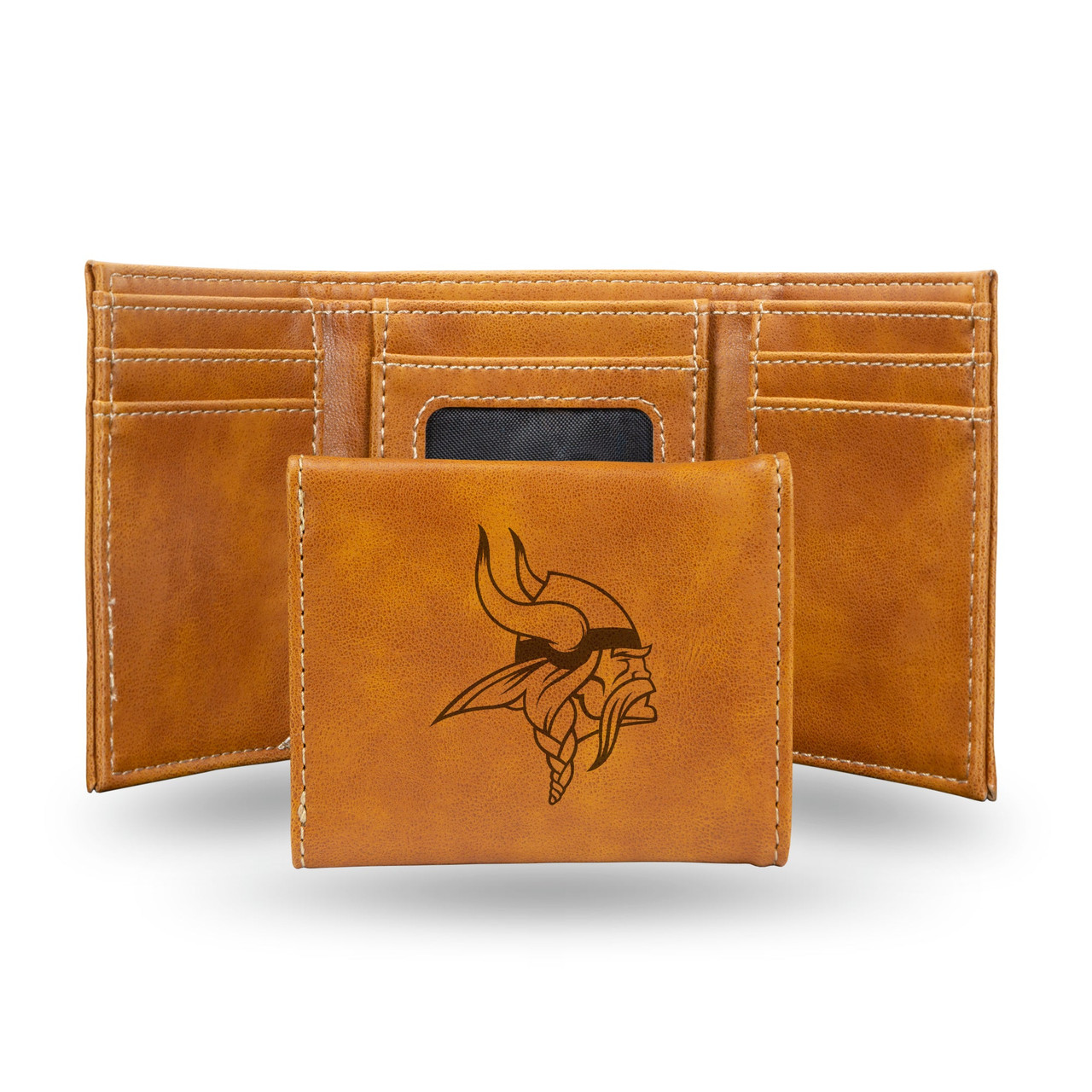 Minnesota Vikings Laser Engraved Trifold Leather Wallet