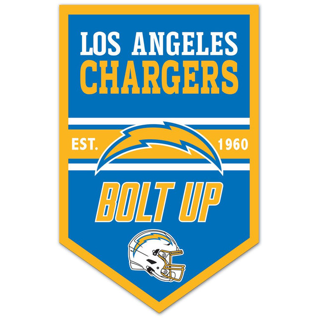 Los Angeles Chargers Chevron Wood Banner Sign 11x17"