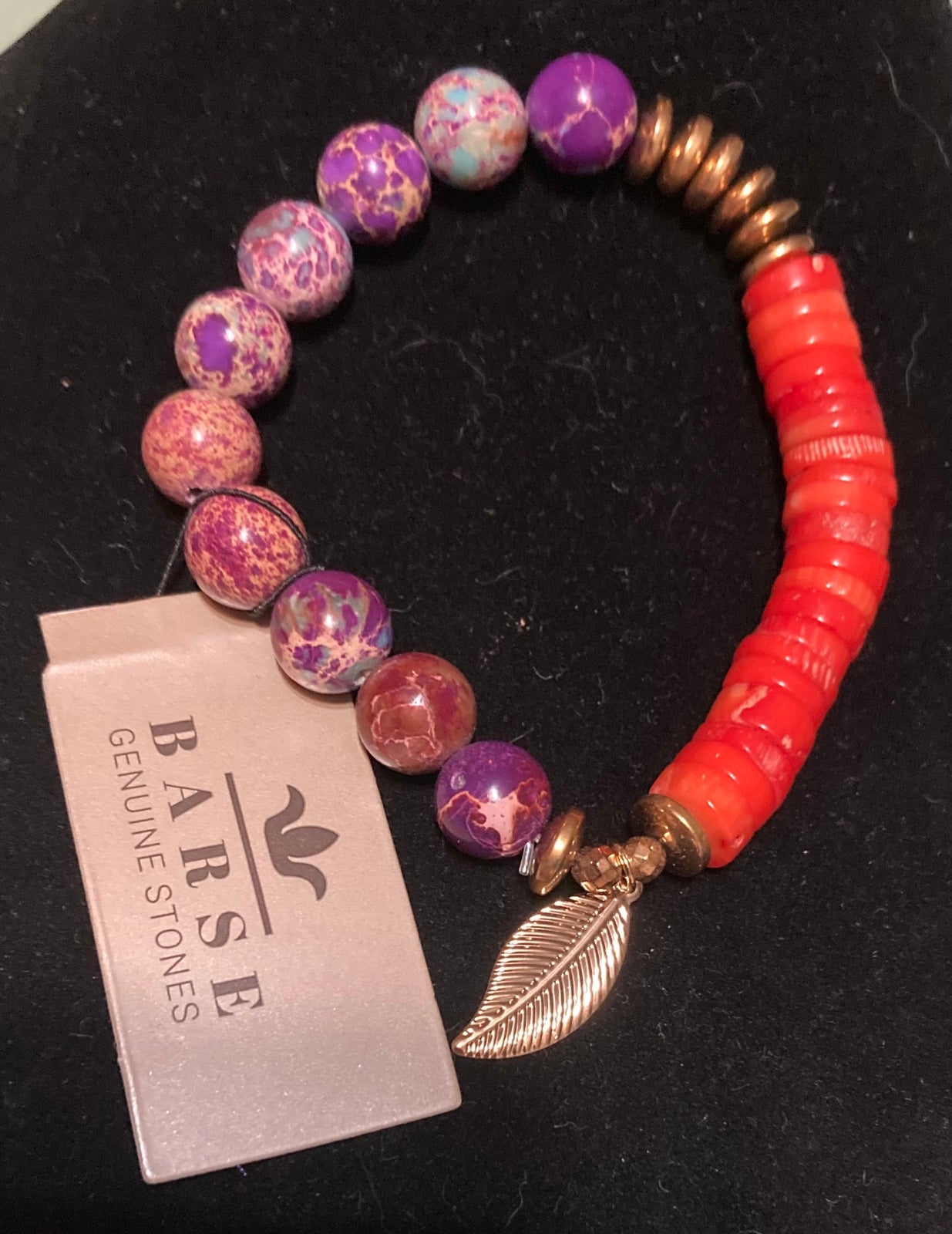 BARSE Jasper & Quartz Stretch Bracelet NWT