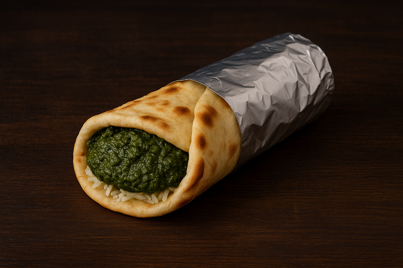 Spinach Saag Naan Wrap (Mild)/ Wrap de Naan con Espinacas Saag - Veg 🥬