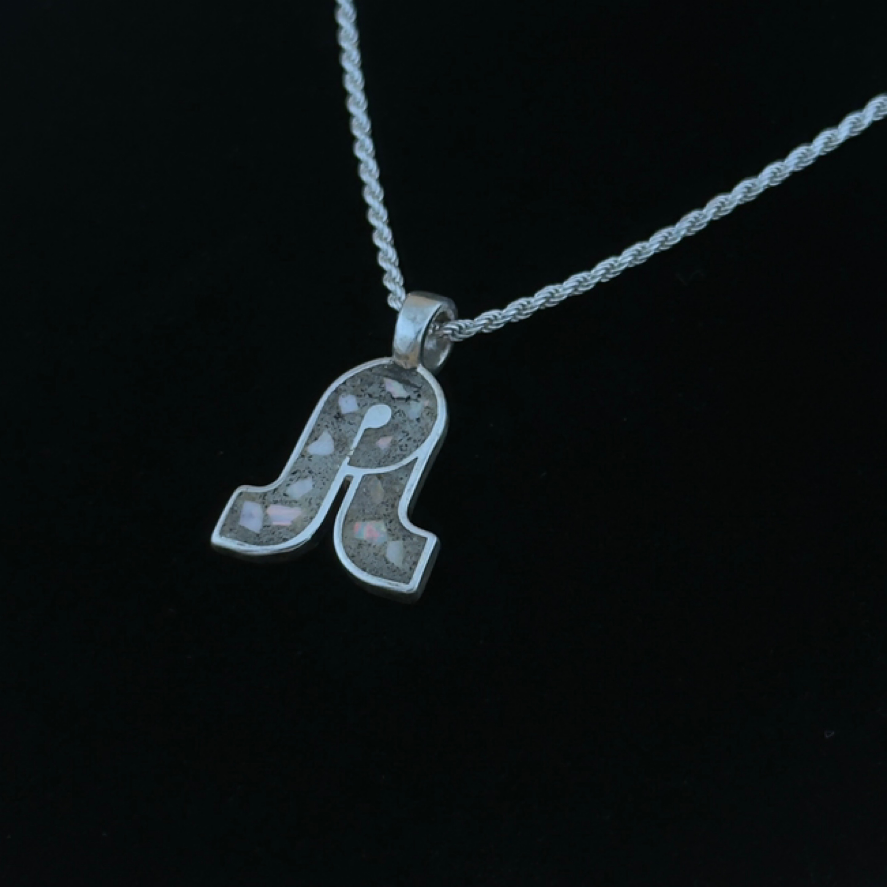 Pretty Lights Logo Pendant – Quartz / Crushed Opal, 925 Sterling Silver