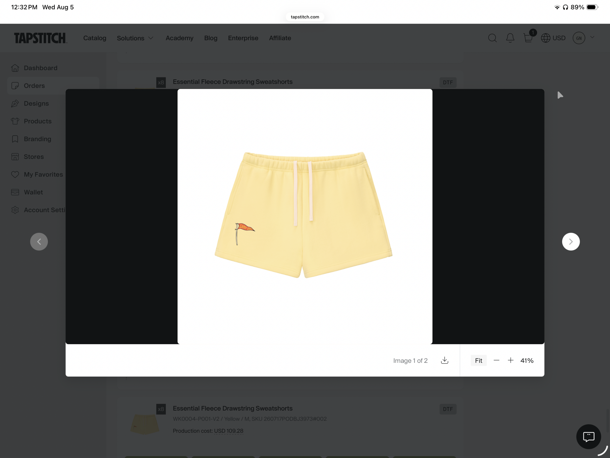 SWET yellow shorts
