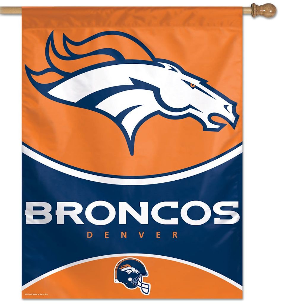 Denver Broncos Orange Wordmark Vertical House Flag 28x40"