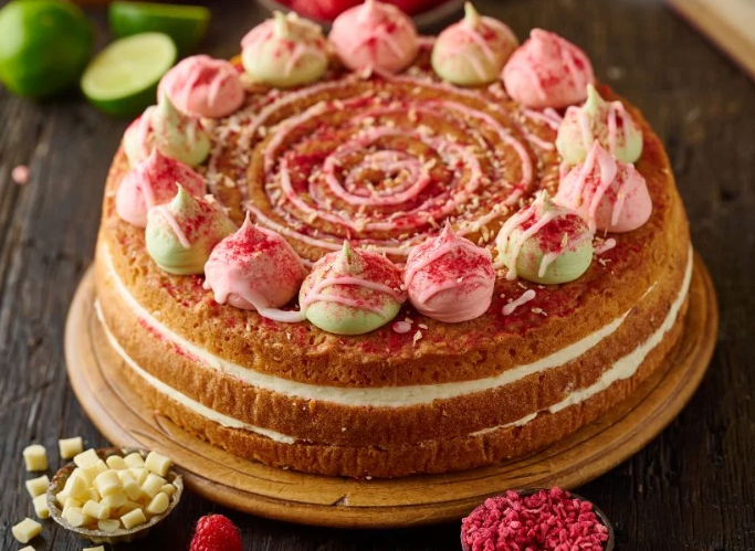Vegan Raspberry, Lime & White Chocolate Cake