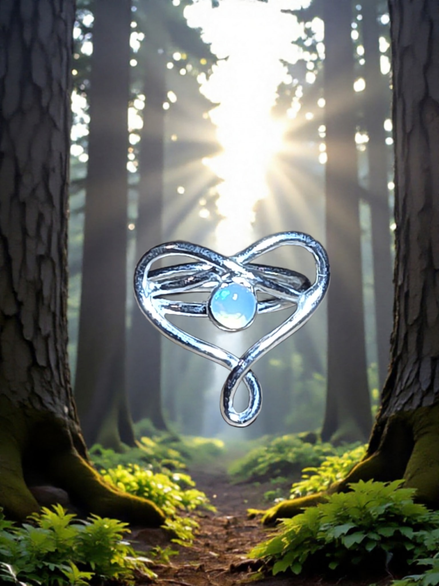 Cremation Sterling Silver Heart Ring by Moss Creek Art