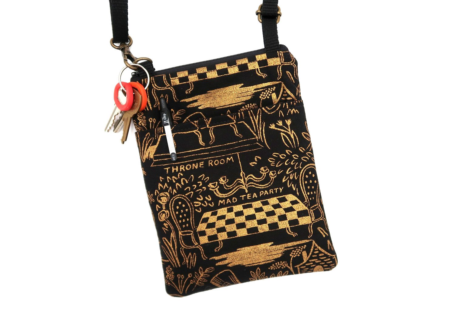 Small Crossbody Bag – Wonderland Black & Gold, photo 5 of 5