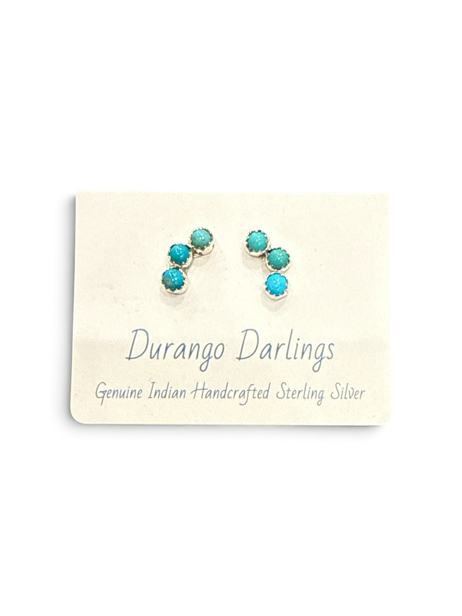 Durango Darlings - Small Three Stone Turquoise Earrings