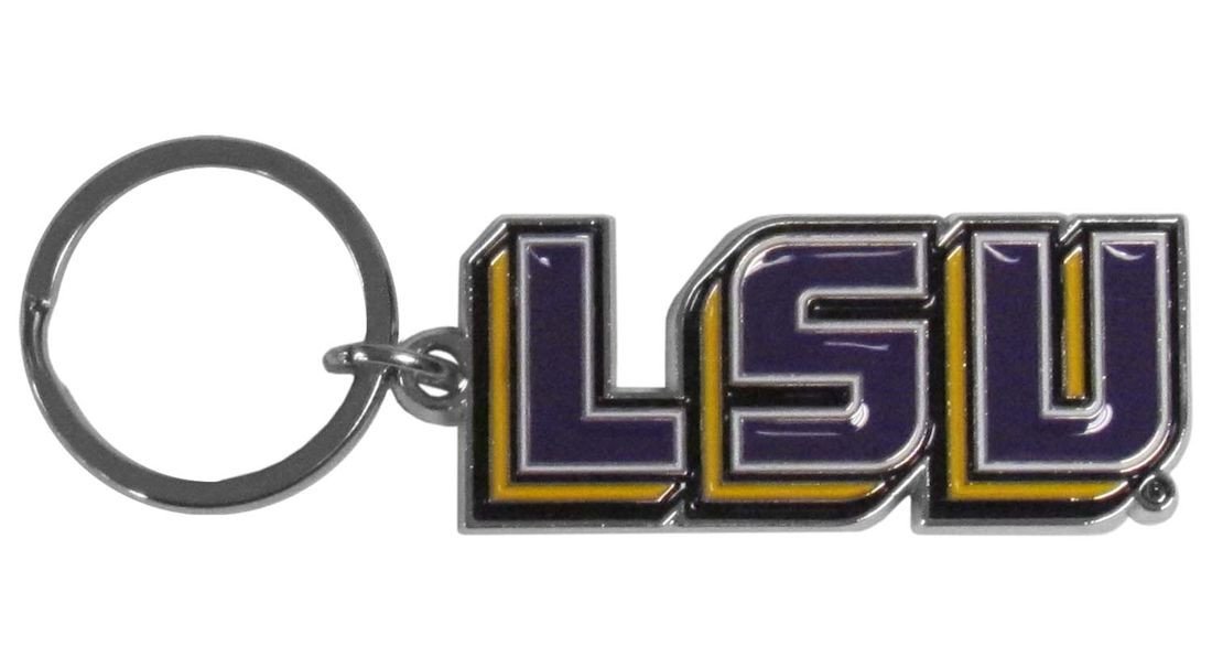 LSU Tigers Chrome Cut Logo Keychain