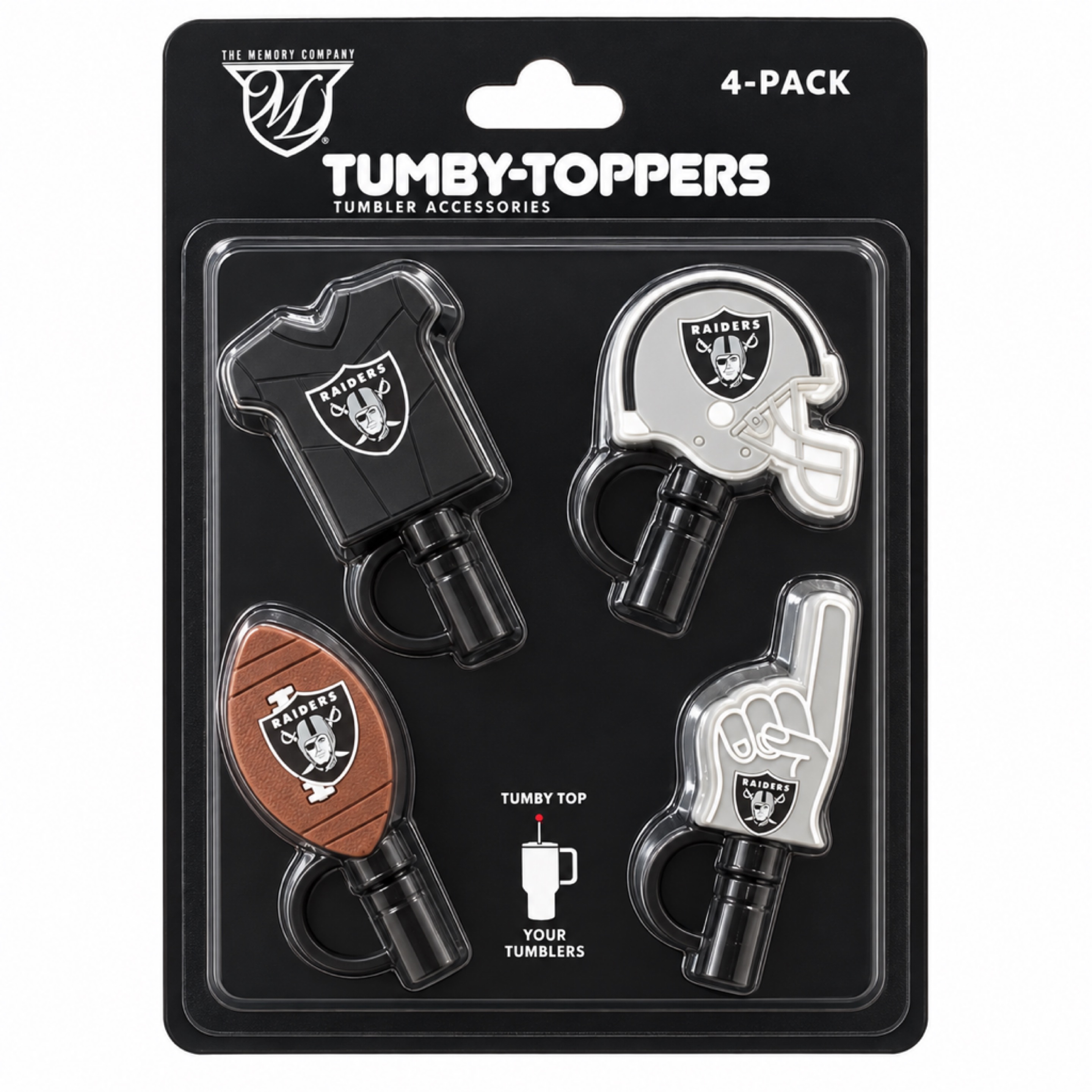 Las Vegas Raiders Tumby Toppers 4-pack