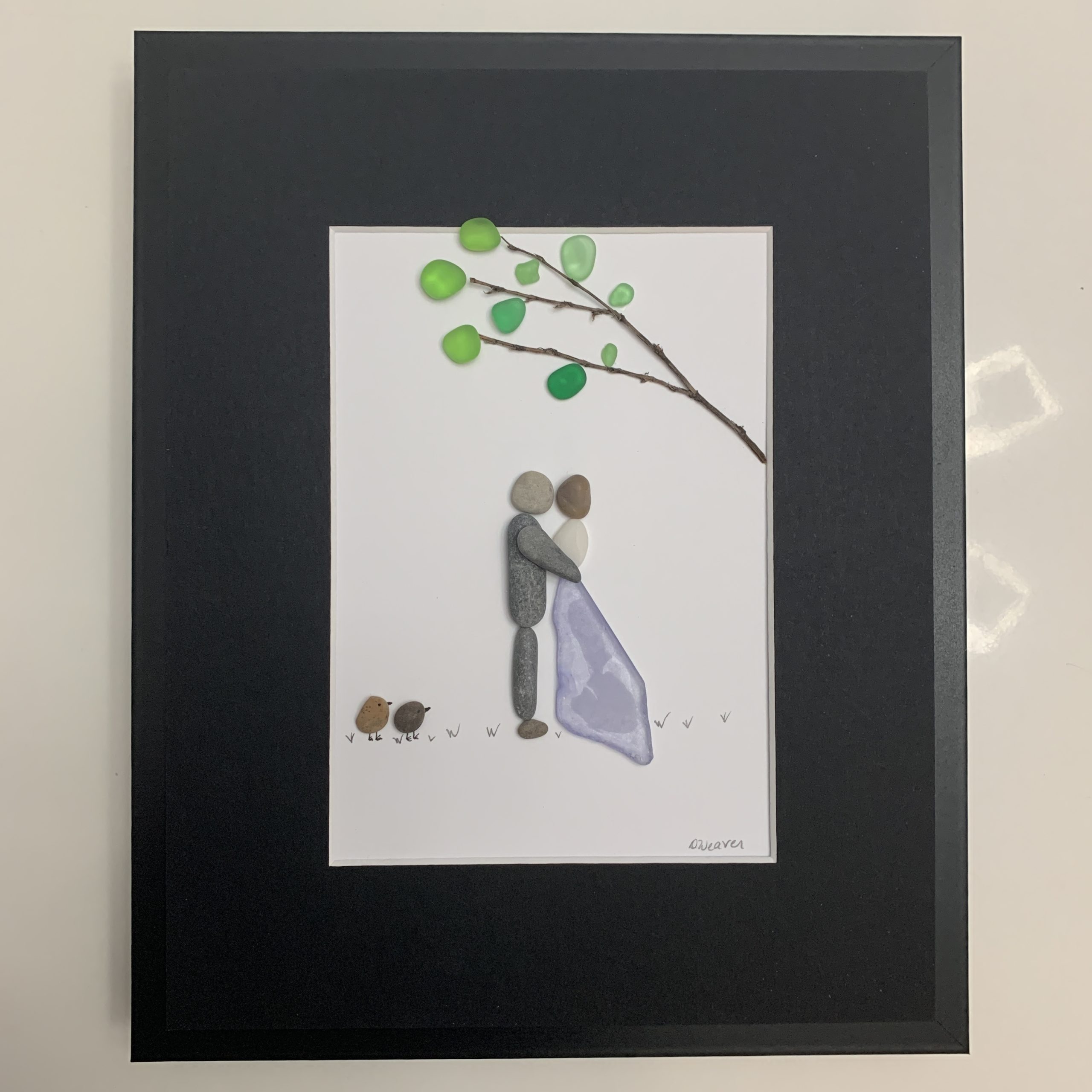 Couple in Love - under a sea glass tree-can add quote
