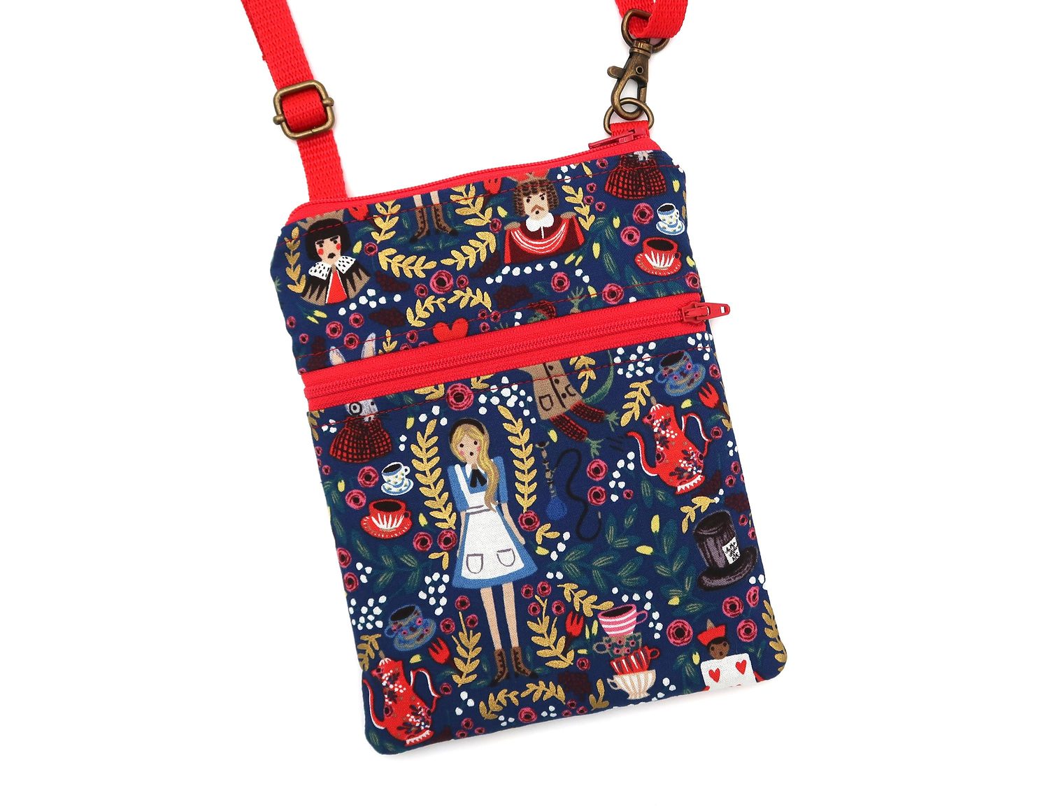 Small Crossbody Bag – Wonderland Navy – handmade crossbody bag