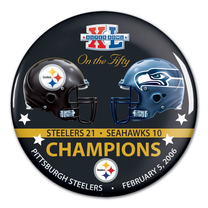 Pittsburgh Steelers Super Bowl XL Champions Button