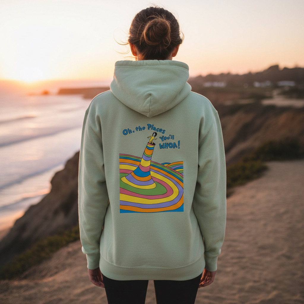 Oh The Places You'll WHOA Hoodie FROSTY GREEN