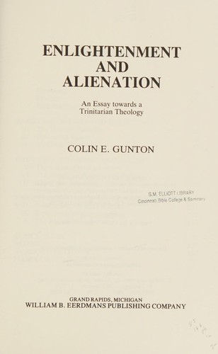 Cover of Enlightenment and Alienation