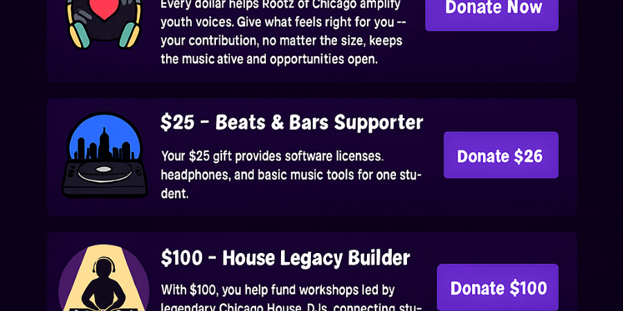 $25 – “Beats & Bars” Supporter