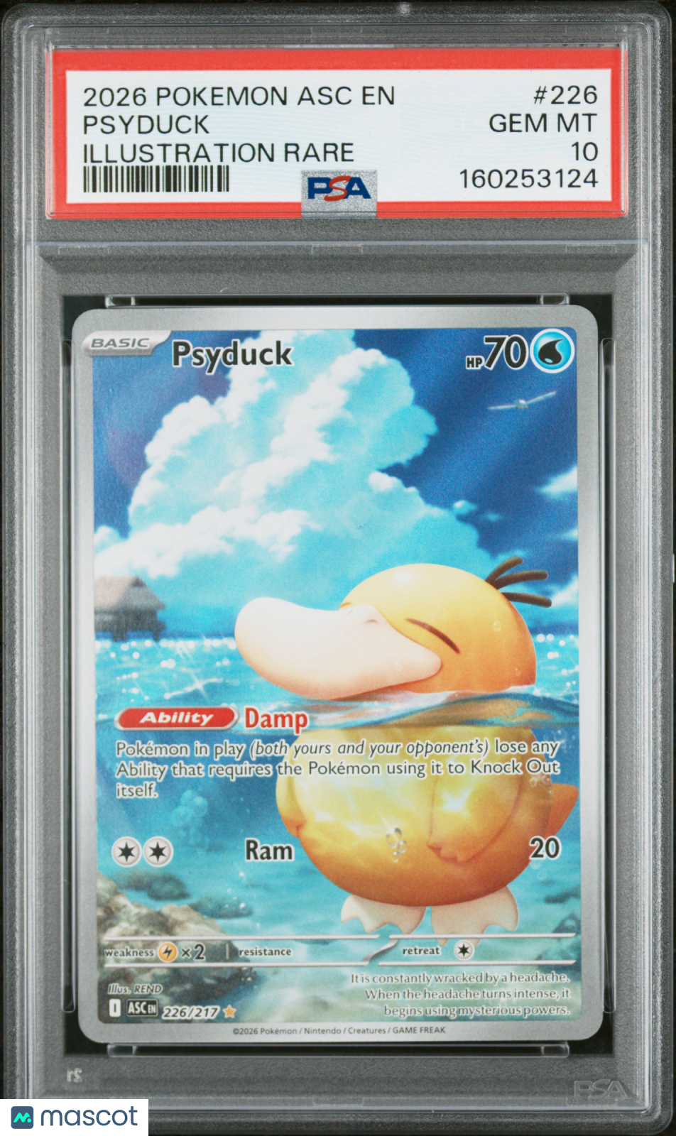 2026 Pokemon Asc EN-Ascended Heroes Psyduck Illustration Rare PSA 10 #226