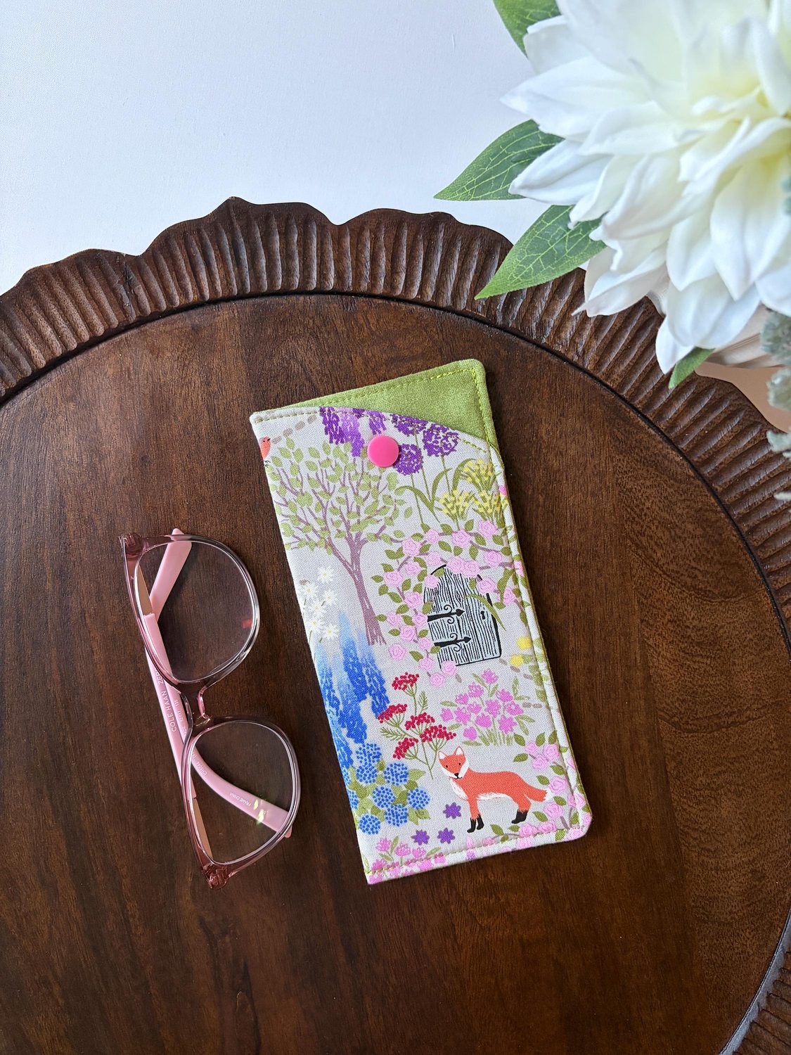 Glasses Case – Enchanted Fox Forest – handmade glasses case