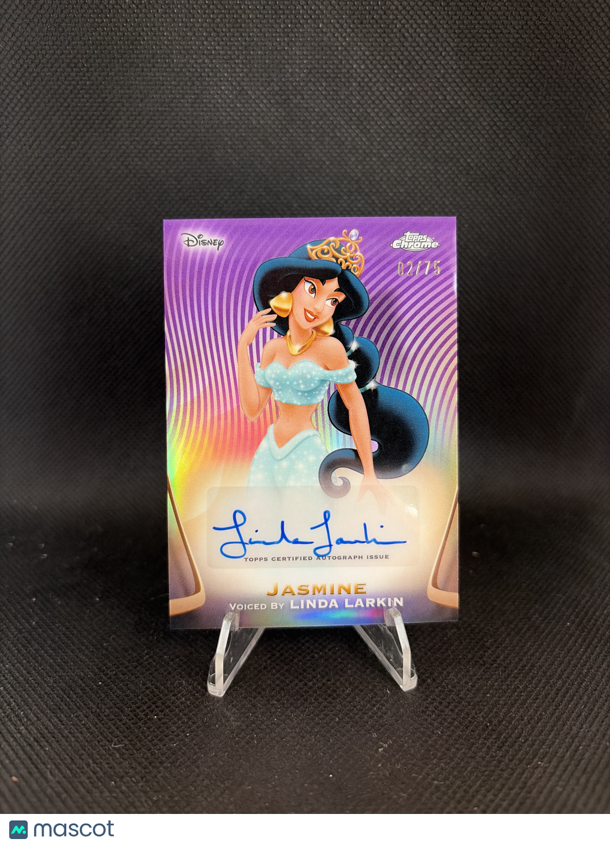 2025 Topps Disney Chrome Jasmine Linda Larkin Auto /75