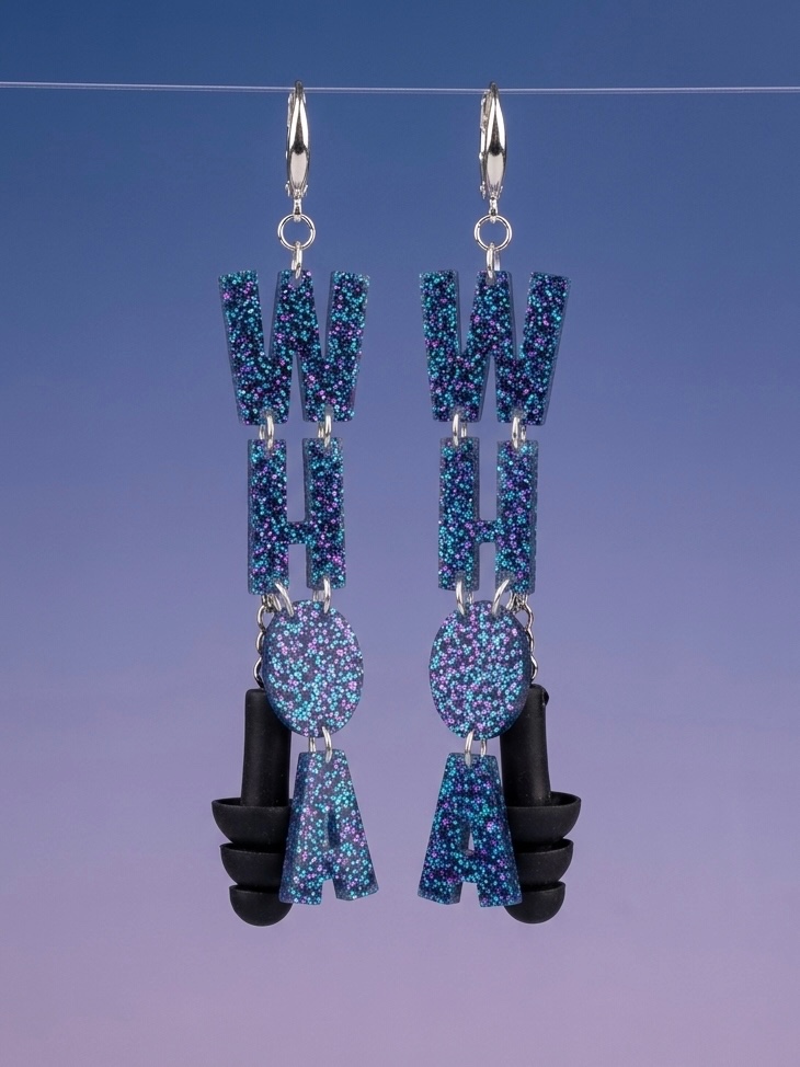 Earplug Earrings Sparkly Blue Wook Plugs WHOA Collab